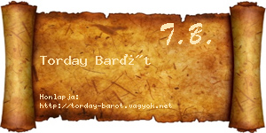 Torday Barót névjegykártya